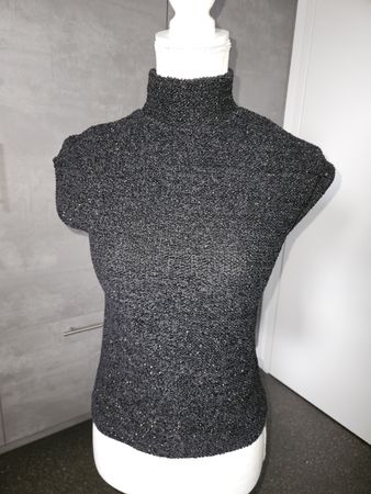 Zara Oberteil ärmellos schwarz Glitzer Grösse S 