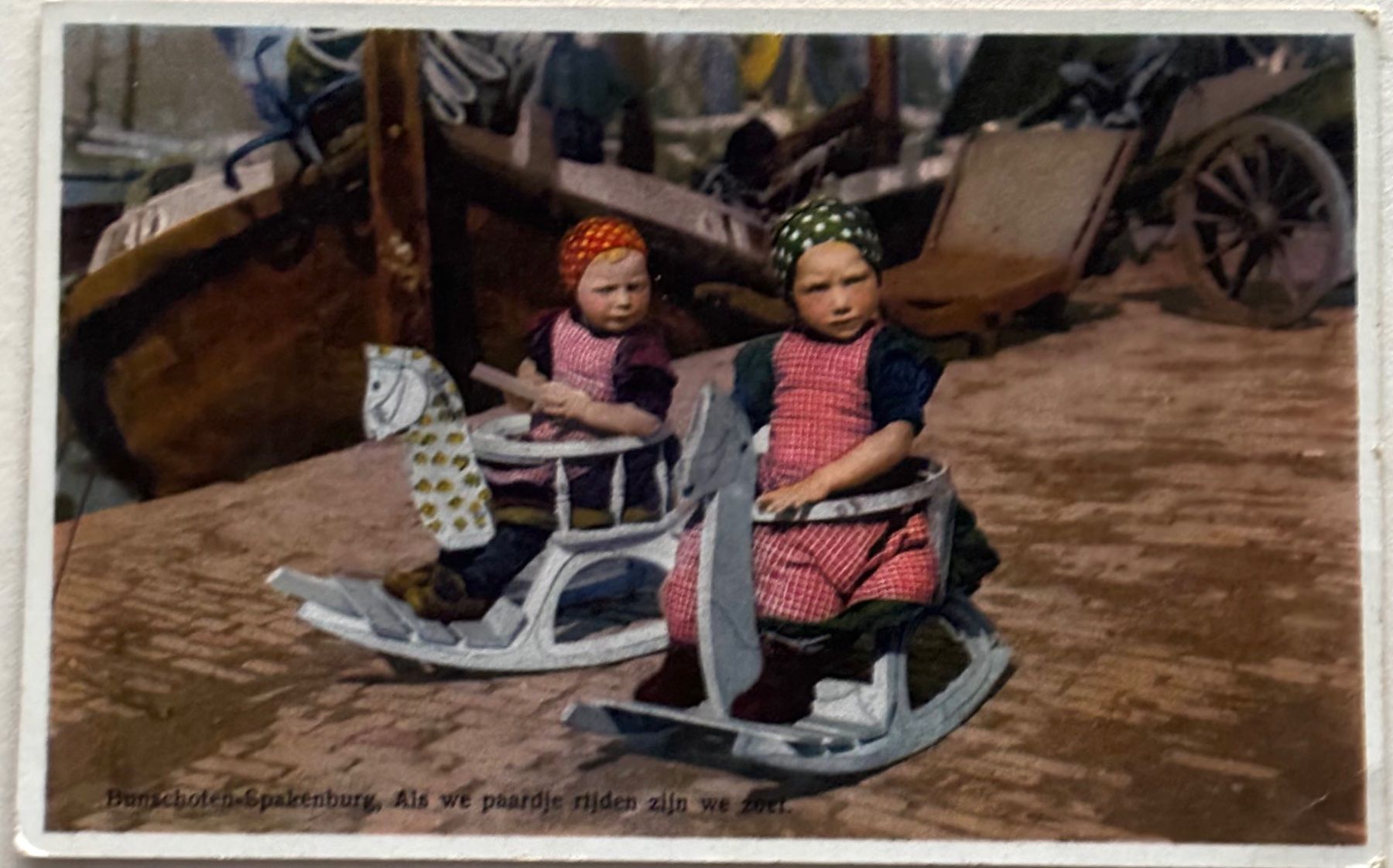 Cartoline postali: Kinder, Schaukelpferd – Usato da Frauenfeld venduto da Merk52
