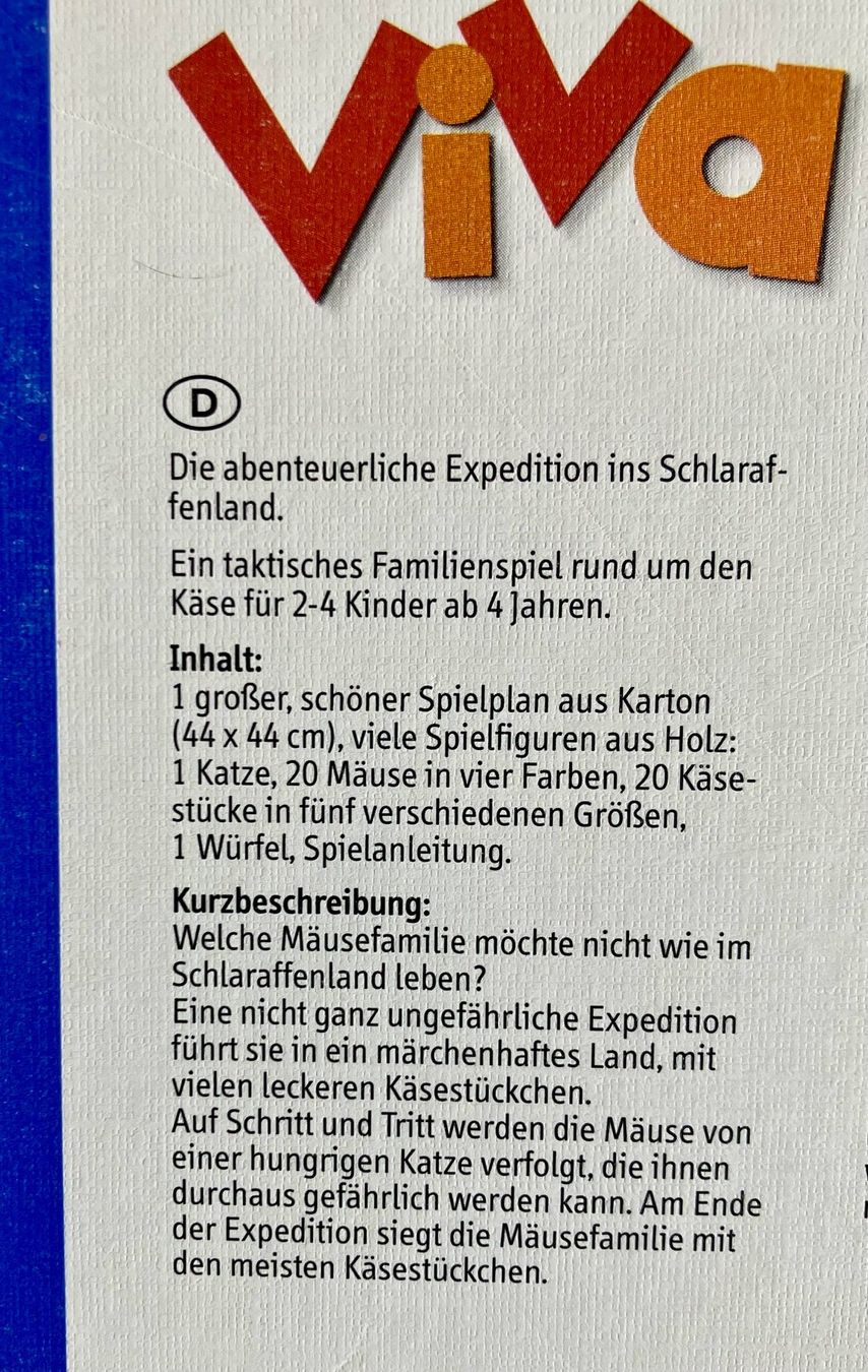 Selecta Giochi: Spiel "Viva Topo" (Selecta) – Usato da Winterthur venduto da Barunggeli 2