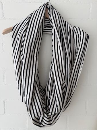 American Apparel Schlauch-Schal weiss-schwarz gestreift