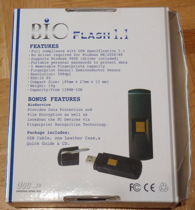 Chiavette USB: Biometrischer USB Stick mit Fingerabdrucksensor 128MB – Nuovo (secondo la descrizione) da St. Gallen venduto da KlondikeCH 3