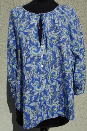 Zara Bluse weiss blau Hellblau grün schwarz Gr. M 38