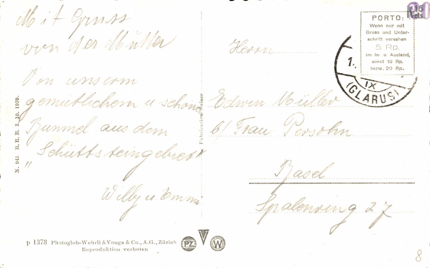 Cartes postales: Linthal mit Selbsanft – D'occasion à Bronschhofen par Astore 1