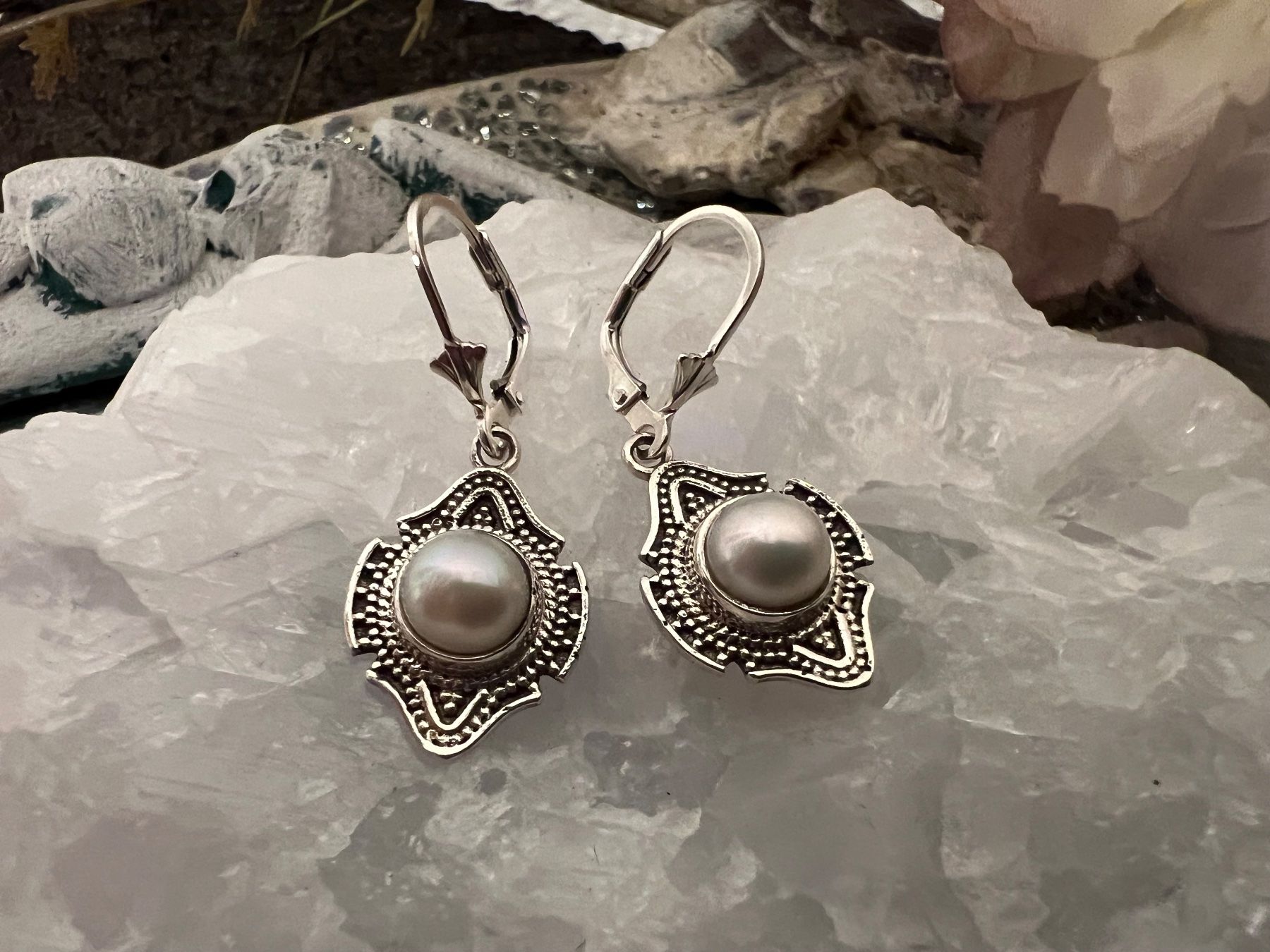 Orecchini pendenti & Orecchini a lobo: Ohrhänger Sterling Silber mit Mabe Perlen weiss - Ornamente – Nuovo (secondo la descrizione) da Bern venduto da Jiffy 6