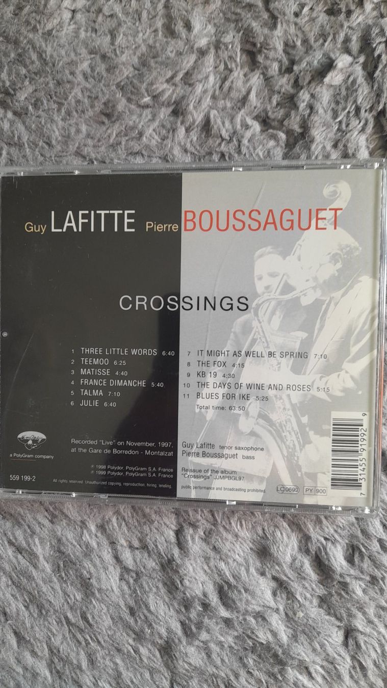 CDs: GUY LAFITTE  PIERRE BOUSSAGUET    CROSSINGS    CD – D'occasion à Wetzikon ZH par Ramones01 1