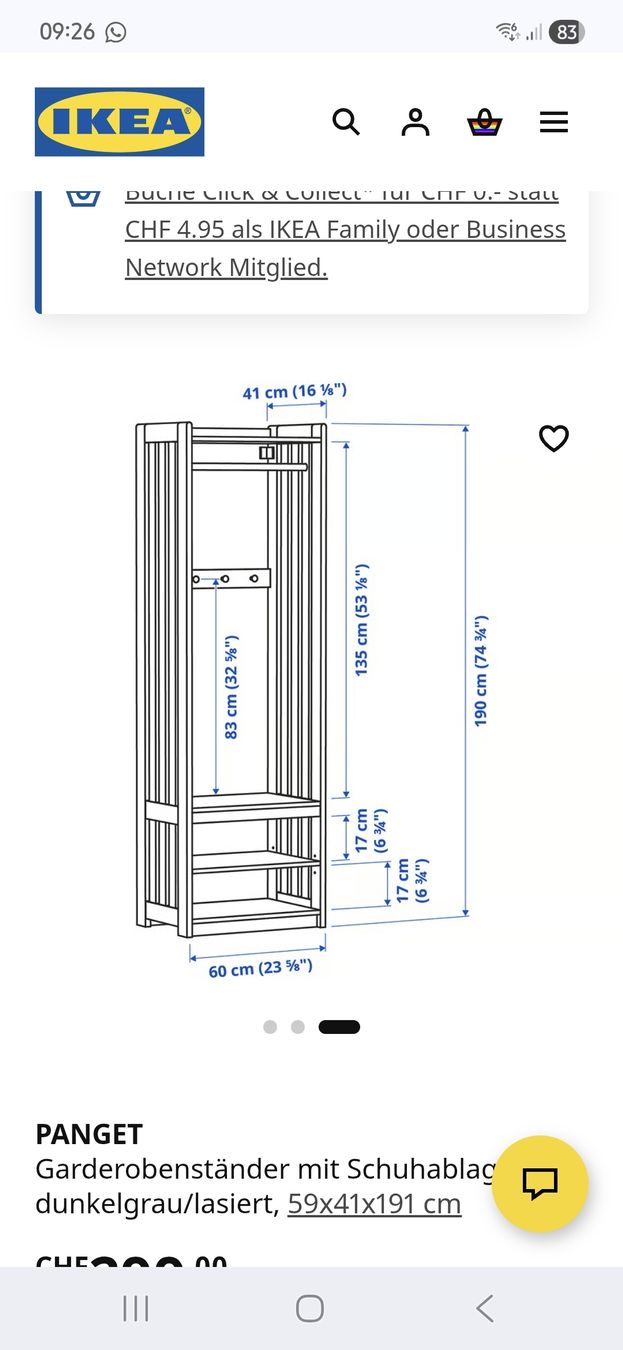 Ikea Guardaroba: Garderobe Panget von Ikea – Usato da Chur venduto da Anna-x3 2