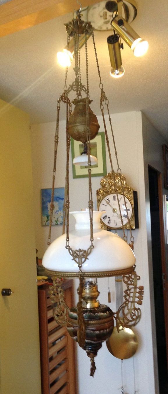 Lampes: Jugendstil Petrollampe mit Zug – D'occasion à Eschenbach par Alicekunst 4
