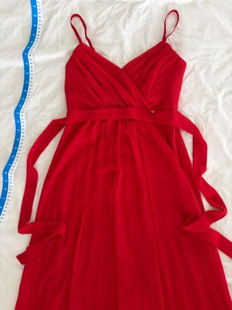 RED EVENING ELEGANT DRESS RINASCIMENTO XS