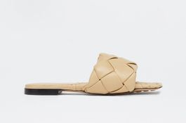 Orig. BOTTEGA VENETA Lido Flache Sandalen beige Gr. 36 NEU