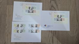 2012 3 Briefe 1x FDC  100 Jahre Liechtenstein Briefmarken