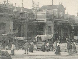 LAUSANNE: la gare très animée, editeur Burgy 1904