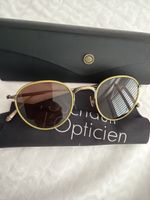 Matsuda Sunglasses Round Metal Frame Unisex Gold Brown Lense