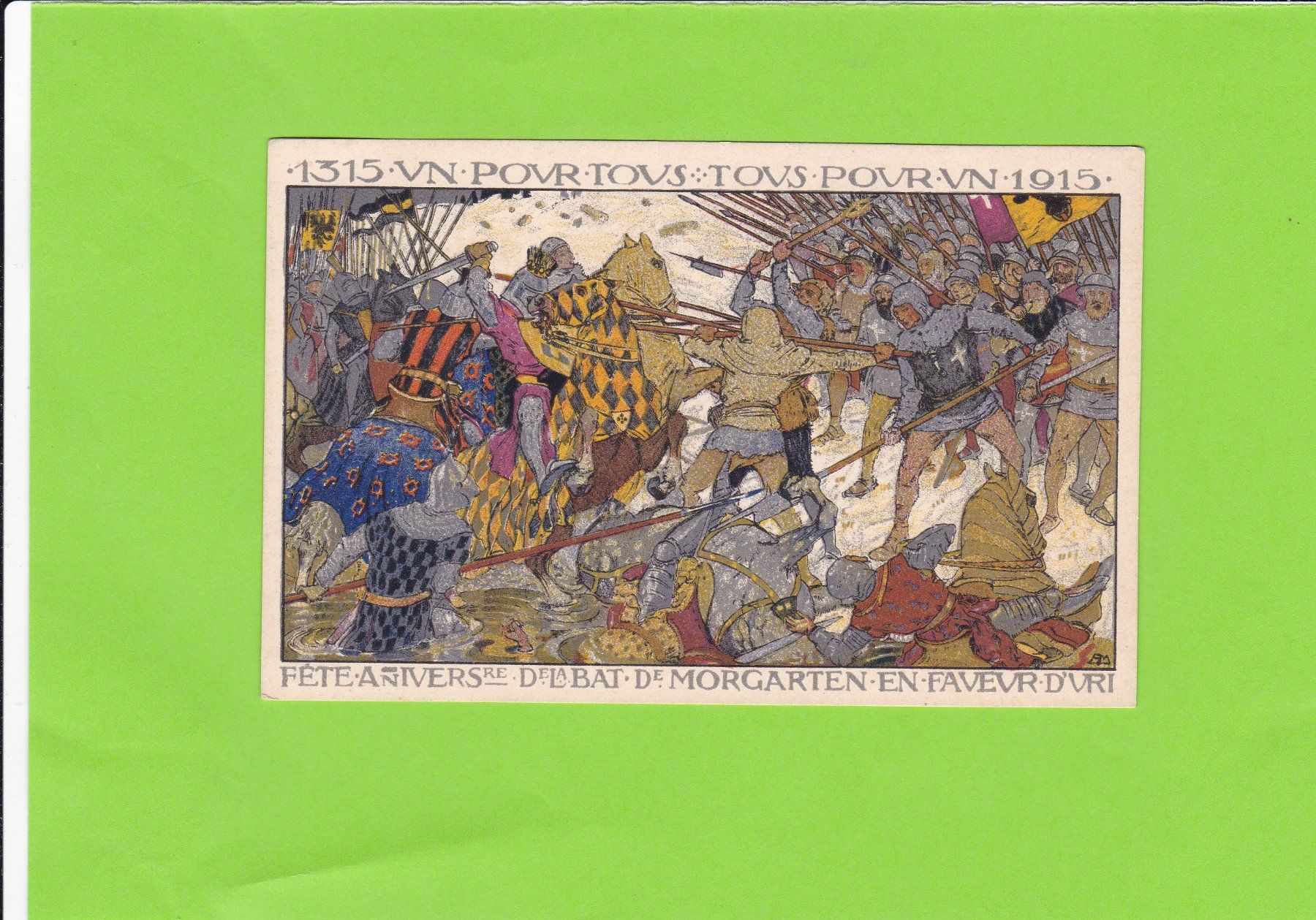 Cartoline postali: Urnertag 1915-Morgarten – Usato da St. Peterzell venduto da neckertal