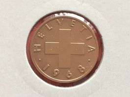 2 Rappen 1968 vz, gerahmt, nur 2,865 Mio!