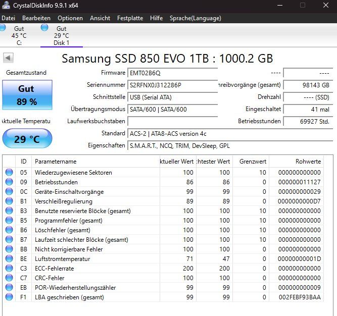 Samsung Dischi rigidi: SSD Samsung 1TB – Usato da Willisau venduto da aronet 1