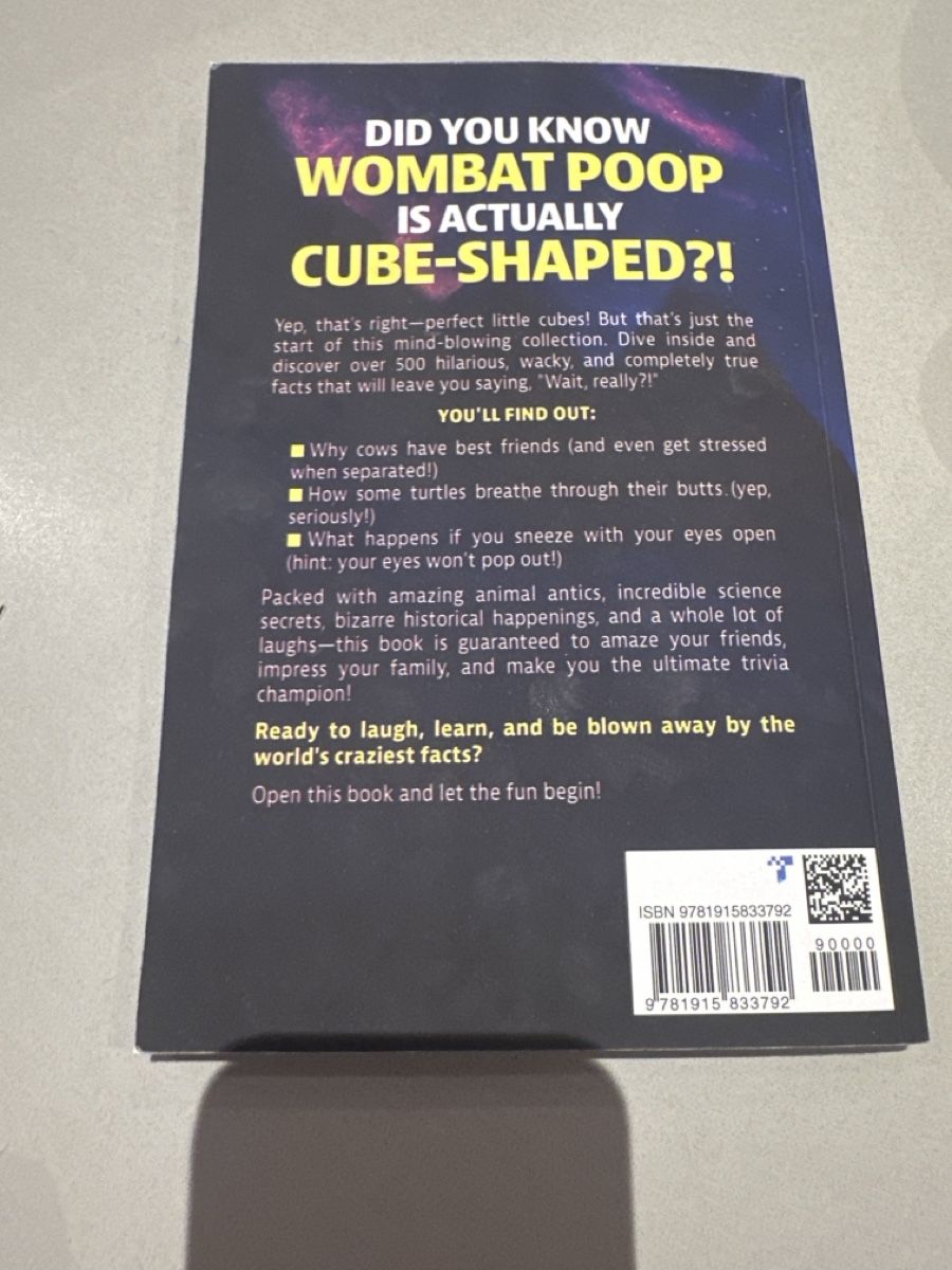 Livres: Wombat Poop is Cube Shaped Book 500+ Facts – Neuf (Voir description) à Lussy-sur-Morges par Lauraholland 1
