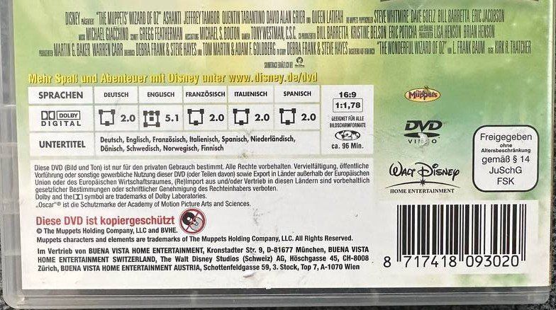 Tutti i DVDs: Muppets - Die Schatzinsel & der Zauberer von Oz – Usato da Beringen venduto da Mantafisch1 4