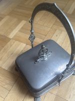 Rare Boîte à Caviar Antique en Métal Argenté Gravé et Crista