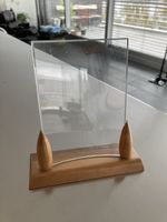 Retro Vintage Fotorahmen aus Holz und gebogenem Glas, selten
