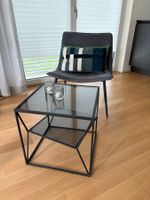 Beistelltisch Metall/Glas 45x45