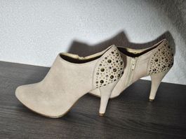 Nieten Stiefeletten Graceland beige Gr. 37