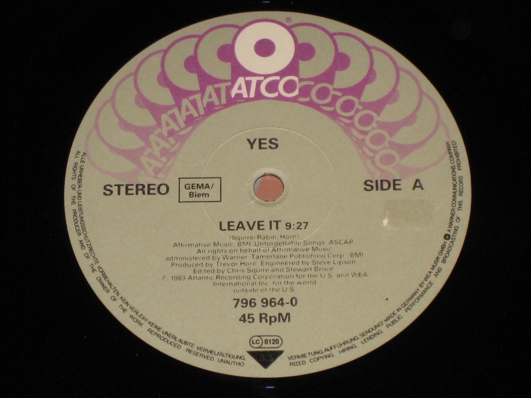 Dischi in vinile: MAXI - YES - LEAVE IT – Usato da Steckborn venduto da Quo7 1