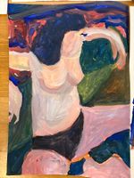Gemälde "Körperlandschaft" Gouache auf Papier 70x50cm Unikat