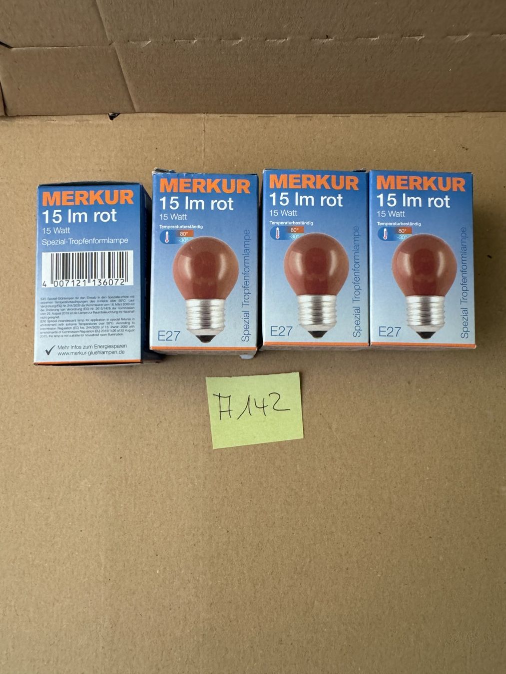 Lampen: 4x Glühbirnen rot 15W mit E27 Sockel A142 – Neu und originalverpackt aus Schötz von amore14 2