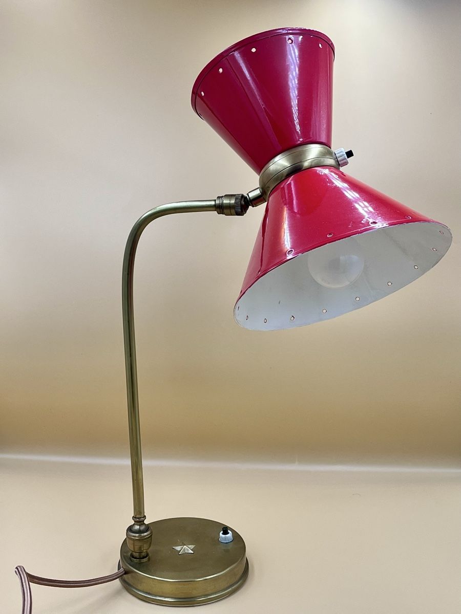 Lampade: Lampe de table Diabolo René Mathieu pour Lunel, 1950s – Usato da Lausanne venduto da Vibewave 8
