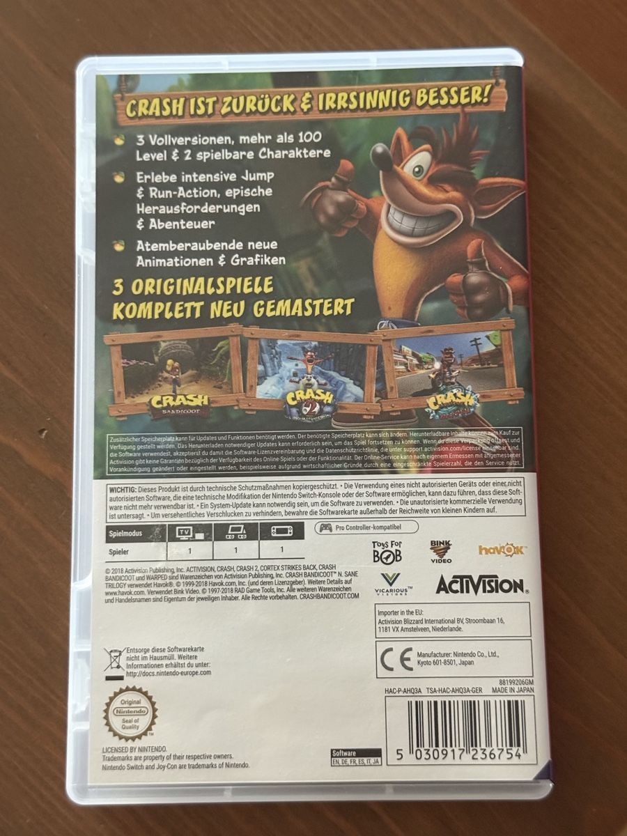 Nintendo Giochi: Crash Bandicoot N. Sane Trilogy – Nuovo (secondo la descrizione) da basel venduto da NaLuBa1 1