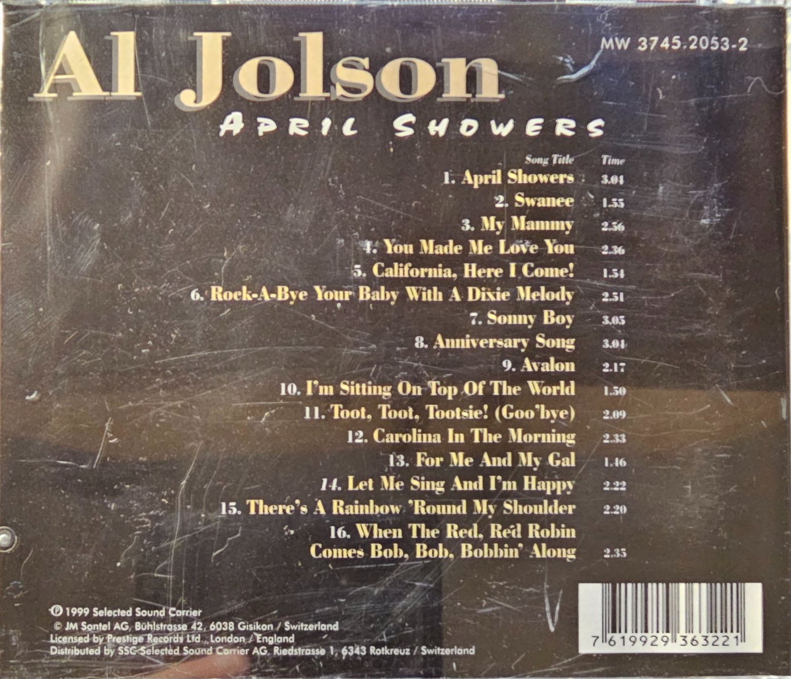 CDs: Al Jolson - April Showers – Gebraucht aus Wahlen b. Laufen von Cg10 1