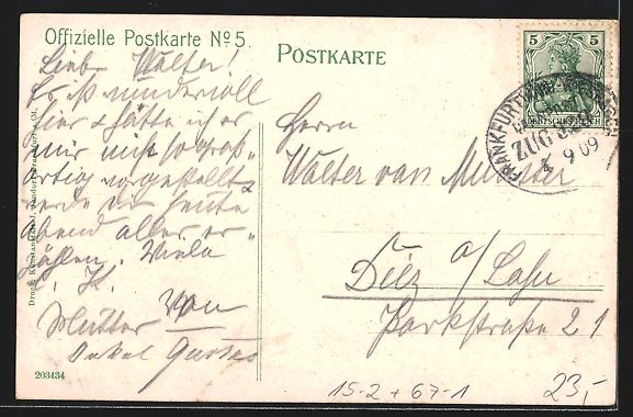 Cartoline postali: Frankfurt, Internationale Luftschiffahrt – Usato da Berlin venduto da bartko-reher 1