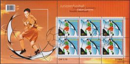 2006, Nr.1195 (Juniorenfussball) Zierbogen mit ET-Stempel.