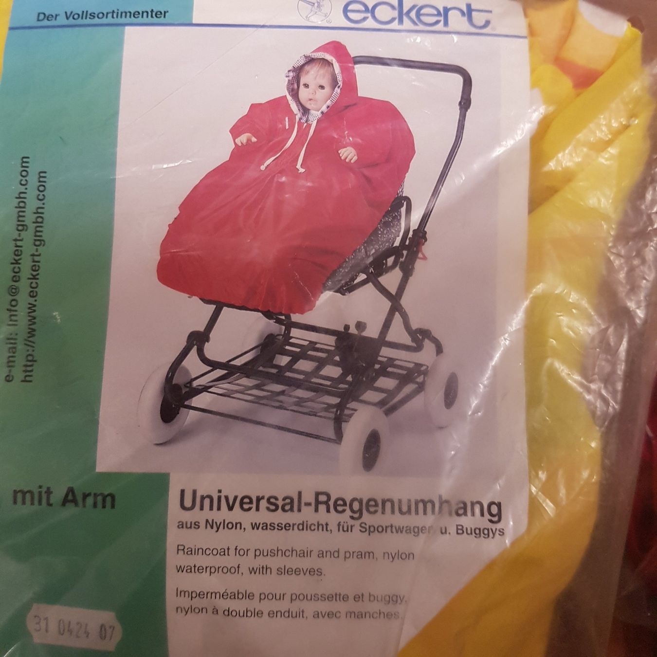 Carrozzine: Regenumhang rot für Sportwagen oder Buggy – Nuovo e nell'imballaggio originale da Schwarzenburg venduto da Flamingo07