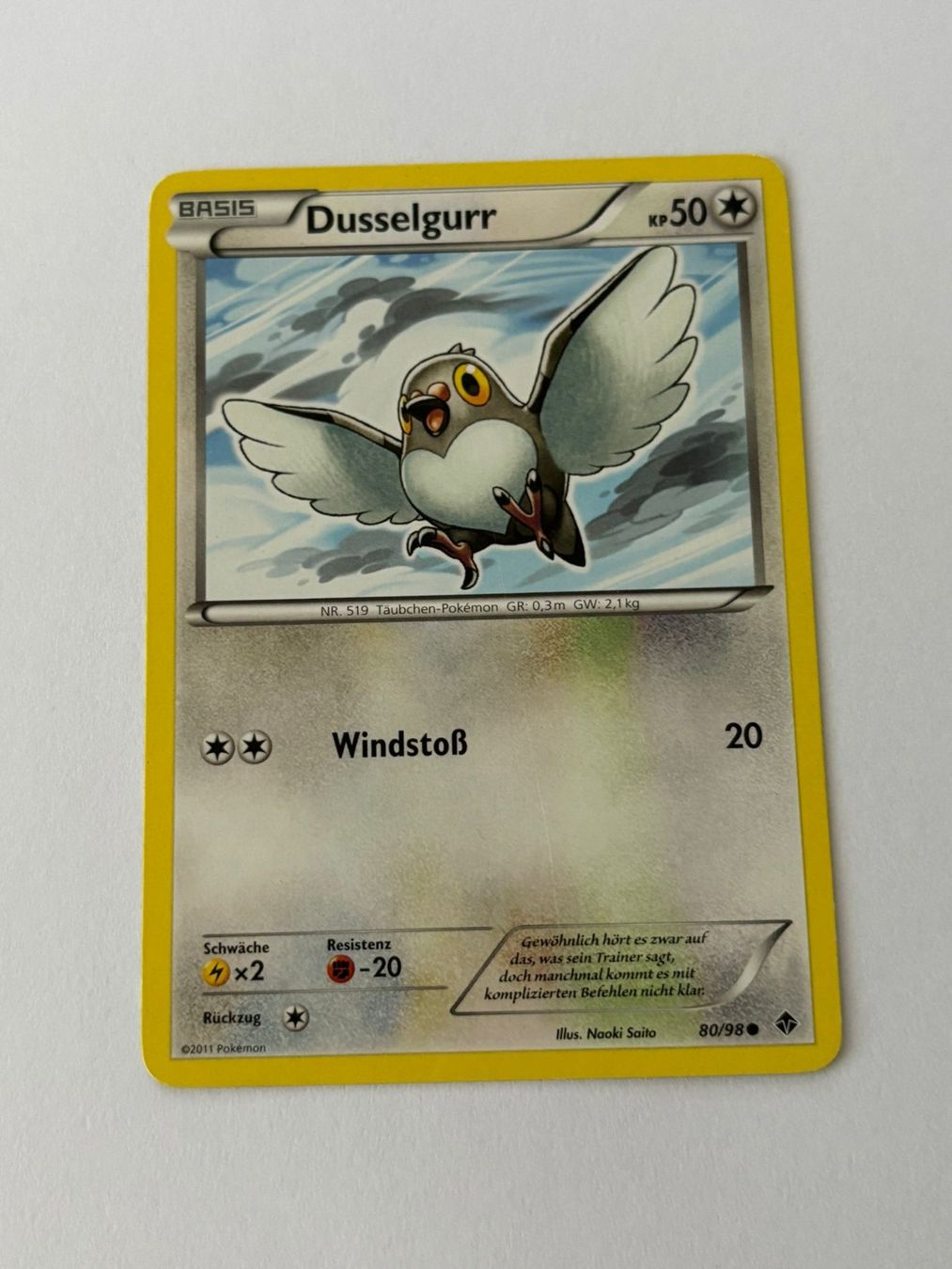 Pokémon Sammelbilder & Trading cards: Pokemon-Karte Dusselgurr 80/98 – Gebraucht aus Herisau von Seyashop1