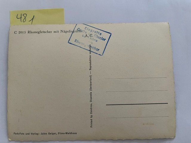 Cartoline postali: alte Ansichtskarte Rhonegletscher mit Nägelisgrätli – Usato da Niederwil AG venduto da dahu75 1