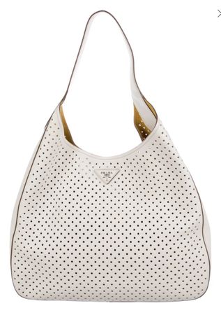Prada Perforated City Calf Hobo Bag