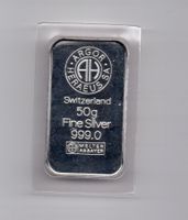(431) 50 g Silberbarren Argor, original verpackt