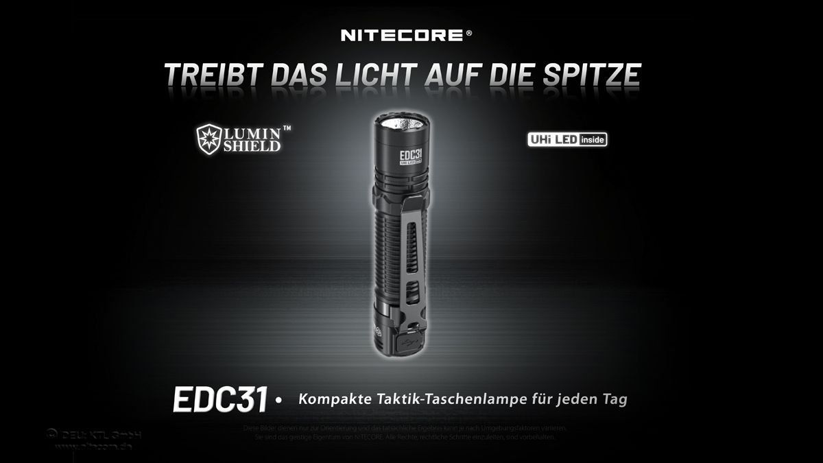 NiteCore Lampade: Nitecore EDC31 - 3500 Lumen -kompakte, extrastarke EDC-Lampe – Nuovo e nell'imballaggio originale da Grüningen venduto da Prolumin 1