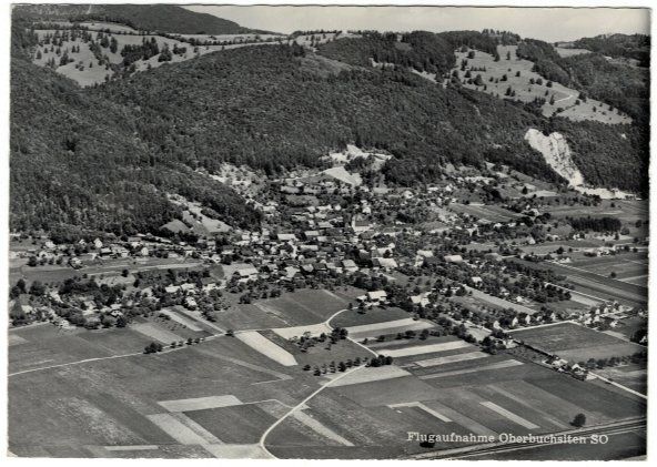Cartoline postali: Oberbuchsiten SO Flugaufnahme Nr.744-2a ,1962 – Usato da Solothurn venduto da Bepposol