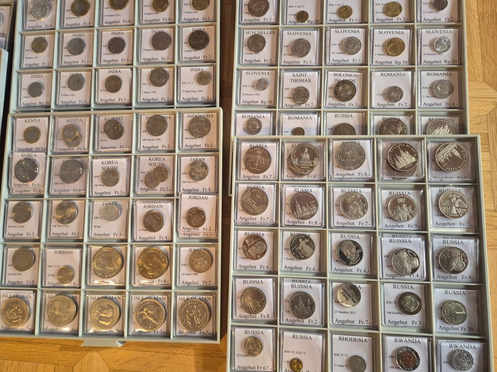Riesige Welt-Münzsammlung in 3 prall gefüllten Beba-Kästen (Gebraucht ...