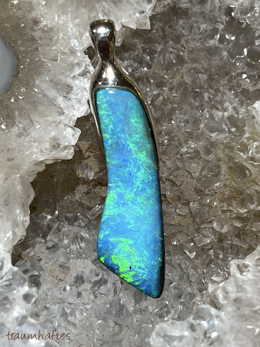 Ciondoli: Opal - Anhänger - Boulder mit 925er Silberfassung – Nuovo e nell'imballaggio originale da Thun venduto da Traumhaftes 1