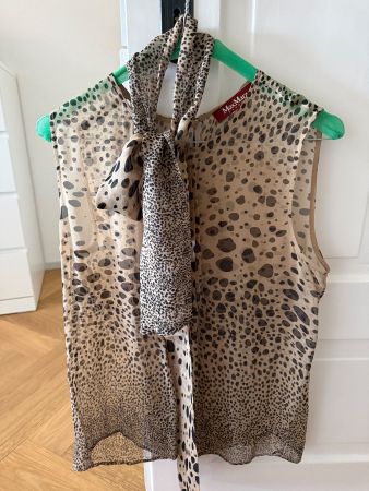 Max Mara Bluse Animalprint Chiffon Grösse 38