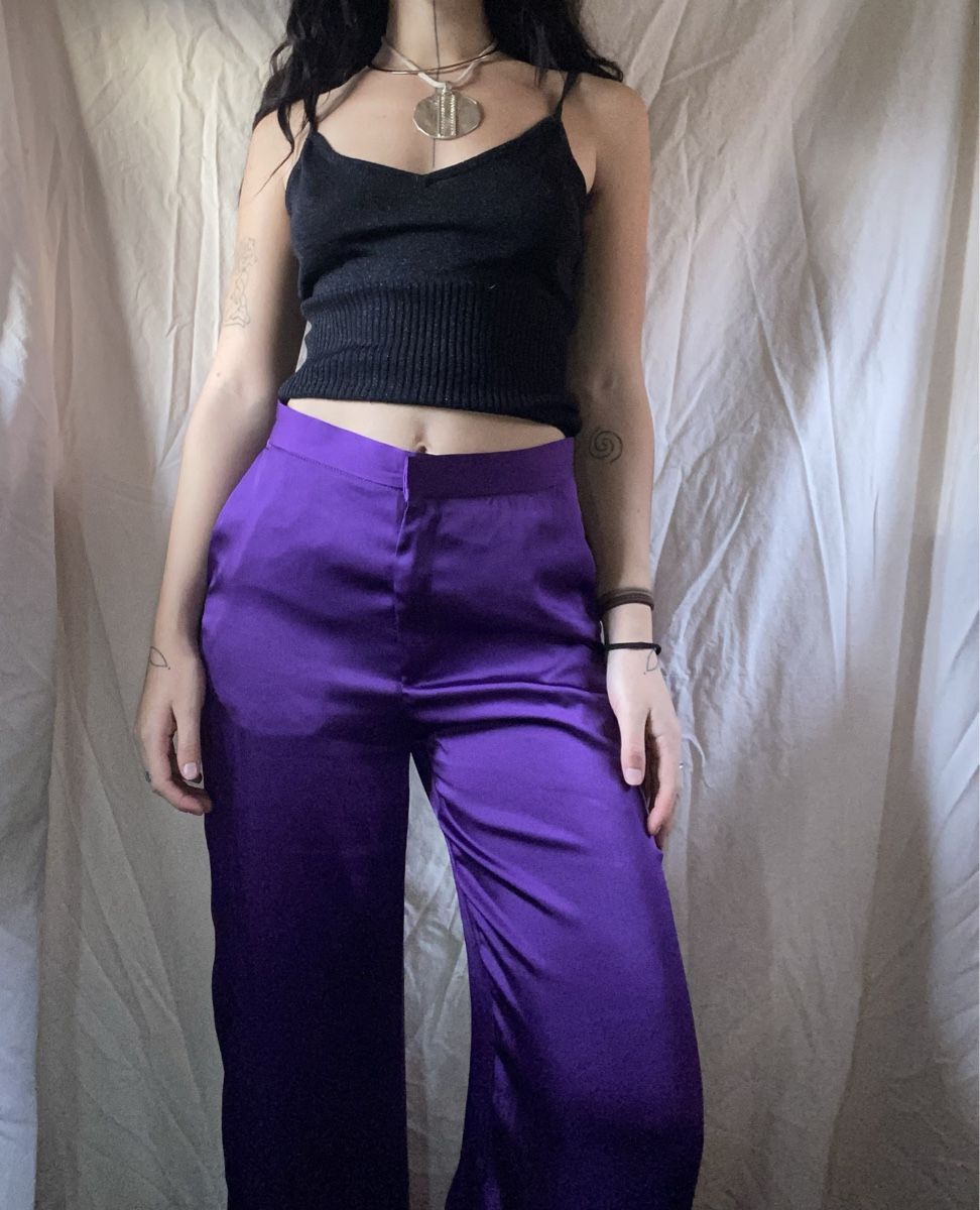 Hosen: Violette weite Stoffhose – Gebraucht aus Rehetobel von Norea69 1