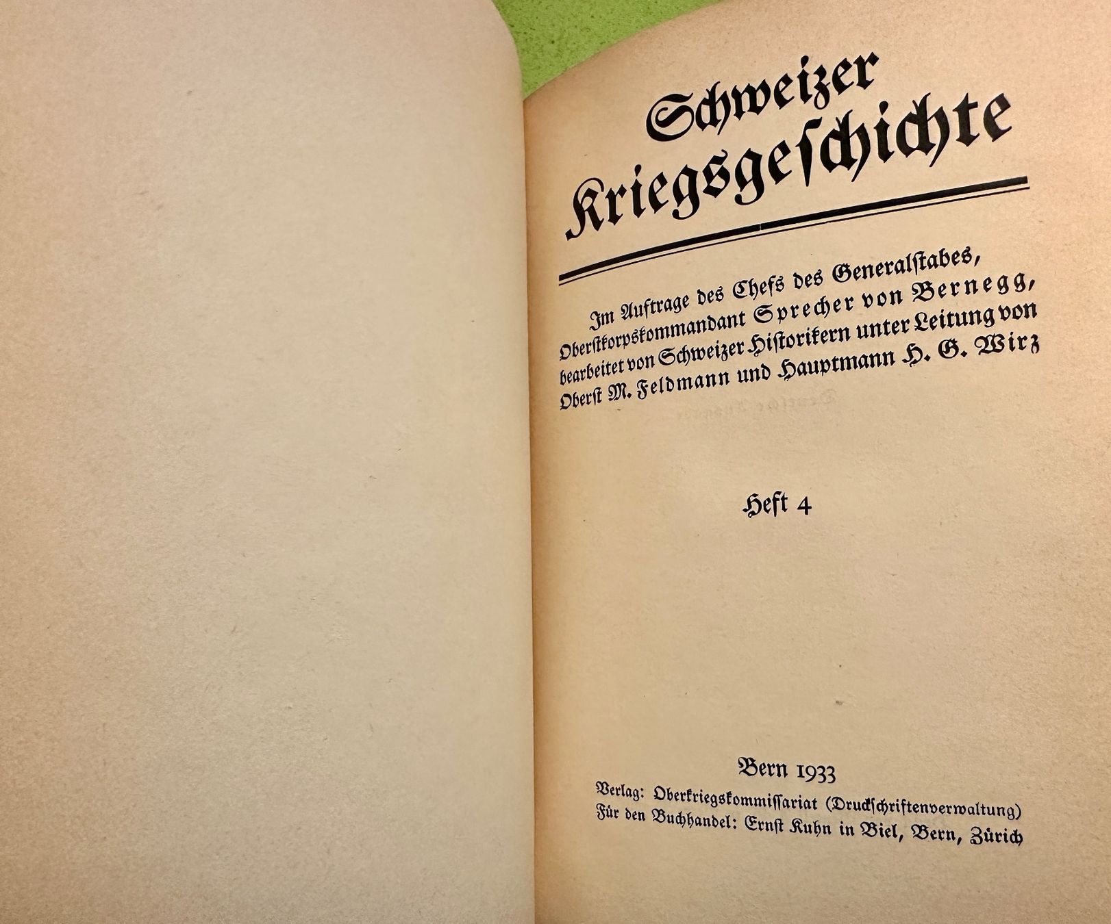 Libri: M. Feldmann, H.G. Wirz: Schweizer Kriegsgeschichte. 4 Bde. – Usato da Zürich venduto da allp 6