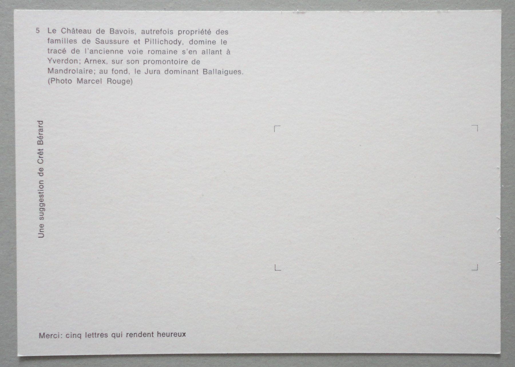 Cartoline postali: Le Château de Bavois – Usato da Fétigny venduto da Billy2miny 1