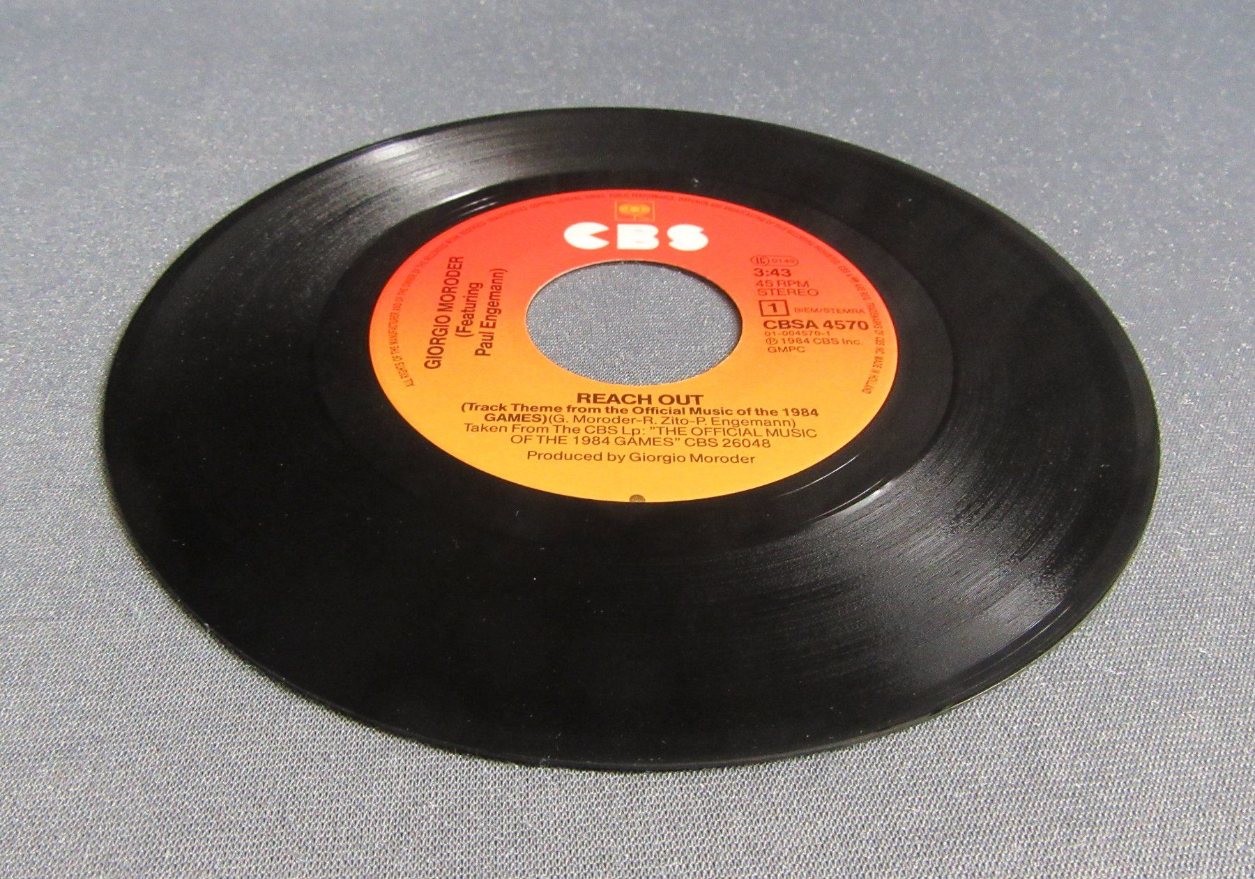 Dischi in vinile: Single Giorgio Moroder (Featuring Paul Engemann) - Reach Out – Usato da Auenstein venduto da Padabimbim 3