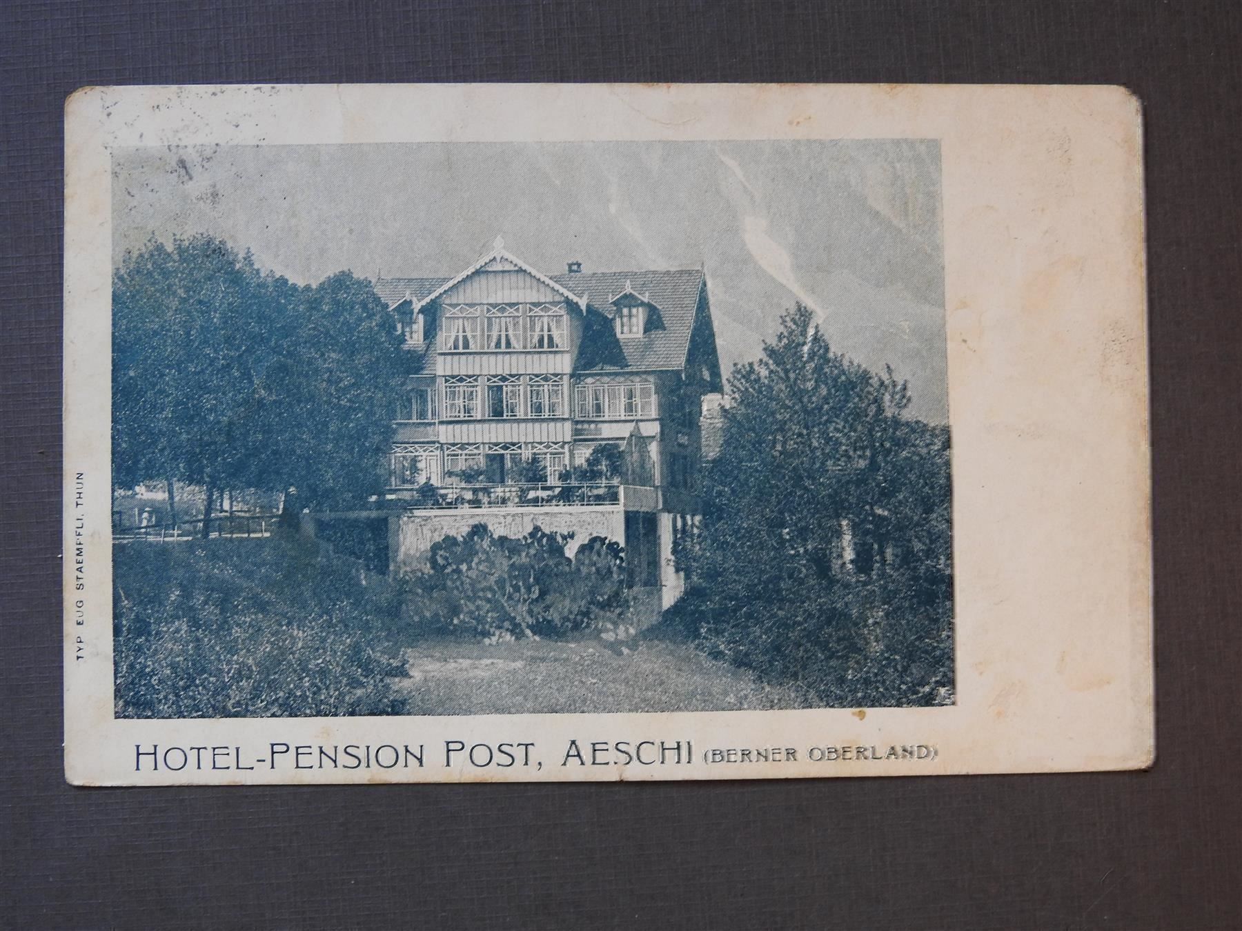 Cartoline postali: AK von  Hotel Post Aeschi BE – Usato da Rain venduto da 999-800-K