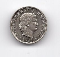 (1191) CH, 20 Rappen 1881, Super, stgl