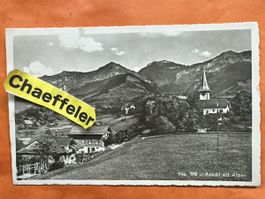 Feldpost: 1943  Aeschi mit Alpen & Kirche